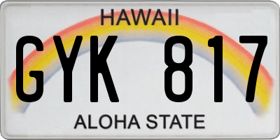 HI license plate GYK817