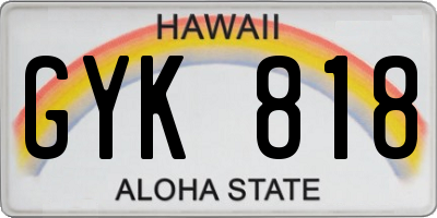 HI license plate GYK818