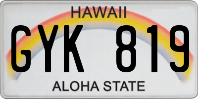 HI license plate GYK819