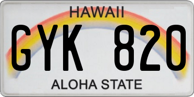 HI license plate GYK820