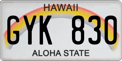 HI license plate GYK830