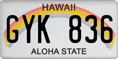 HI license plate GYK836