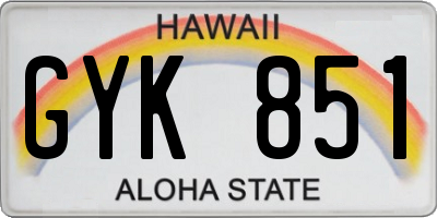 HI license plate GYK851