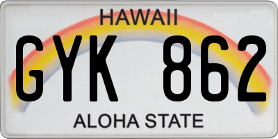 HI license plate GYK862