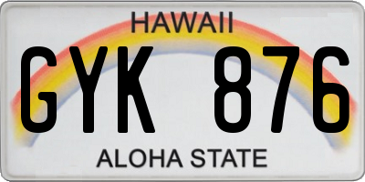 HI license plate GYK876