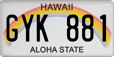 HI license plate GYK881