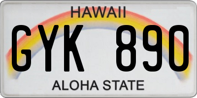 HI license plate GYK890