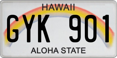 HI license plate GYK901