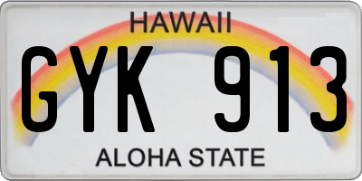 HI license plate GYK913