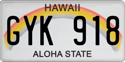 HI license plate GYK918