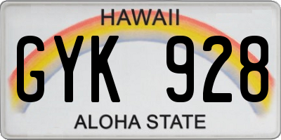 HI license plate GYK928