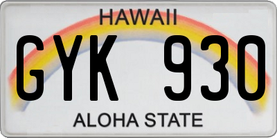 HI license plate GYK930