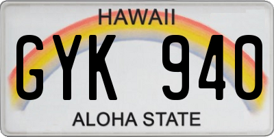 HI license plate GYK940