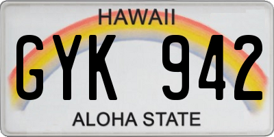 HI license plate GYK942