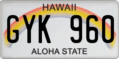 HI license plate GYK960