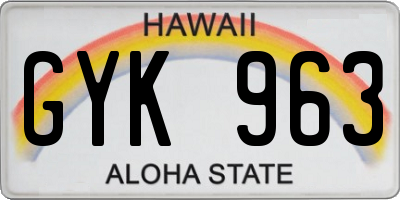 HI license plate GYK963