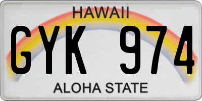 HI license plate GYK974