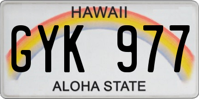 HI license plate GYK977