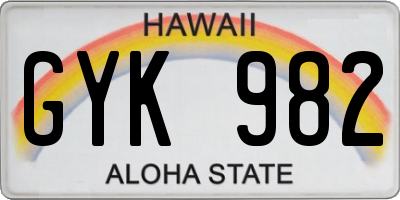 HI license plate GYK982