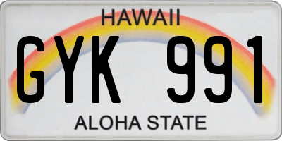 HI license plate GYK991