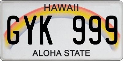 HI license plate GYK999