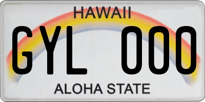 HI license plate GYL000