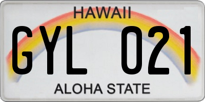 HI license plate GYL021