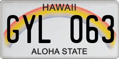 HI license plate GYL063