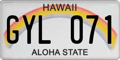 HI license plate GYL071