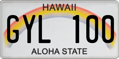 HI license plate GYL100