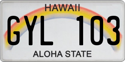 HI license plate GYL103