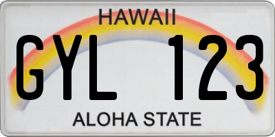 HI license plate GYL123