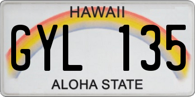 HI license plate GYL135