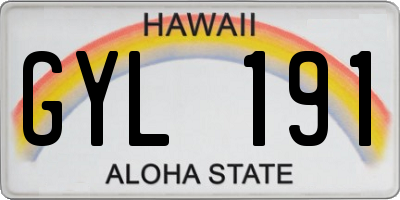 HI license plate GYL191