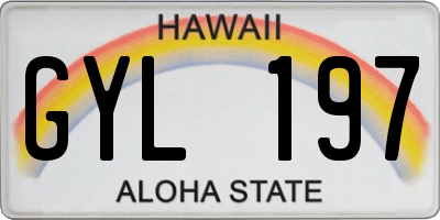 HI license plate GYL197