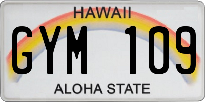 HI license plate GYM109