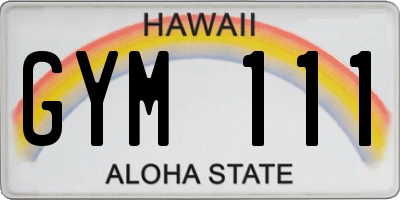 HI license plate GYM111