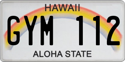 HI license plate GYM112