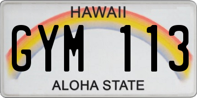 HI license plate GYM113