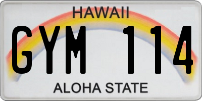 HI license plate GYM114