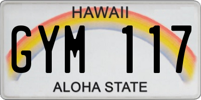 HI license plate GYM117