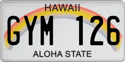 HI license plate GYM126