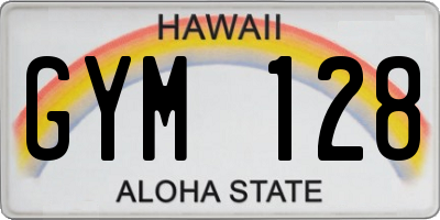 HI license plate GYM128