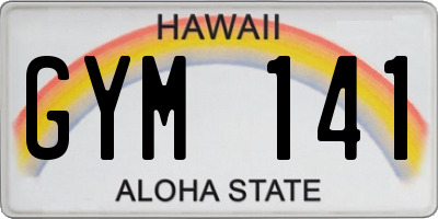 HI license plate GYM141