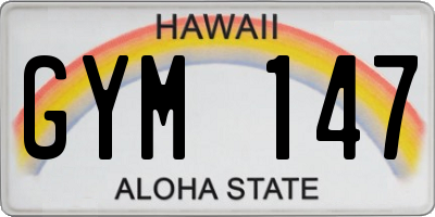 HI license plate GYM147