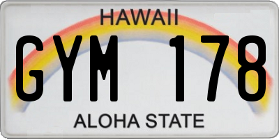 HI license plate GYM178