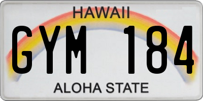 HI license plate GYM184