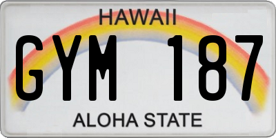 HI license plate GYM187