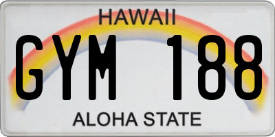 HI license plate GYM188