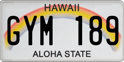 HI license plate GYM189